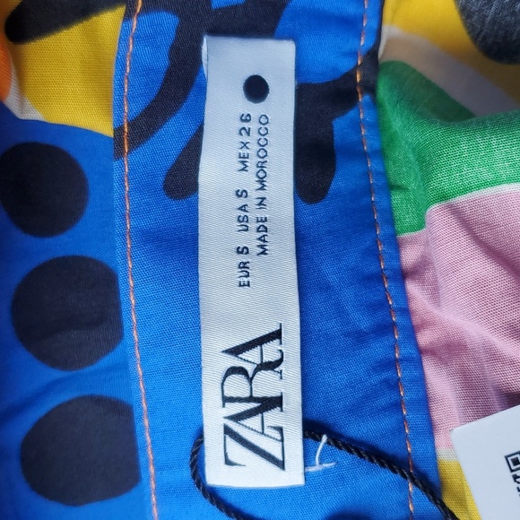 Zara PRINTED MIDI 2023 Collection High Waist full circle cotton poplin skirt - Picture 5 of 8